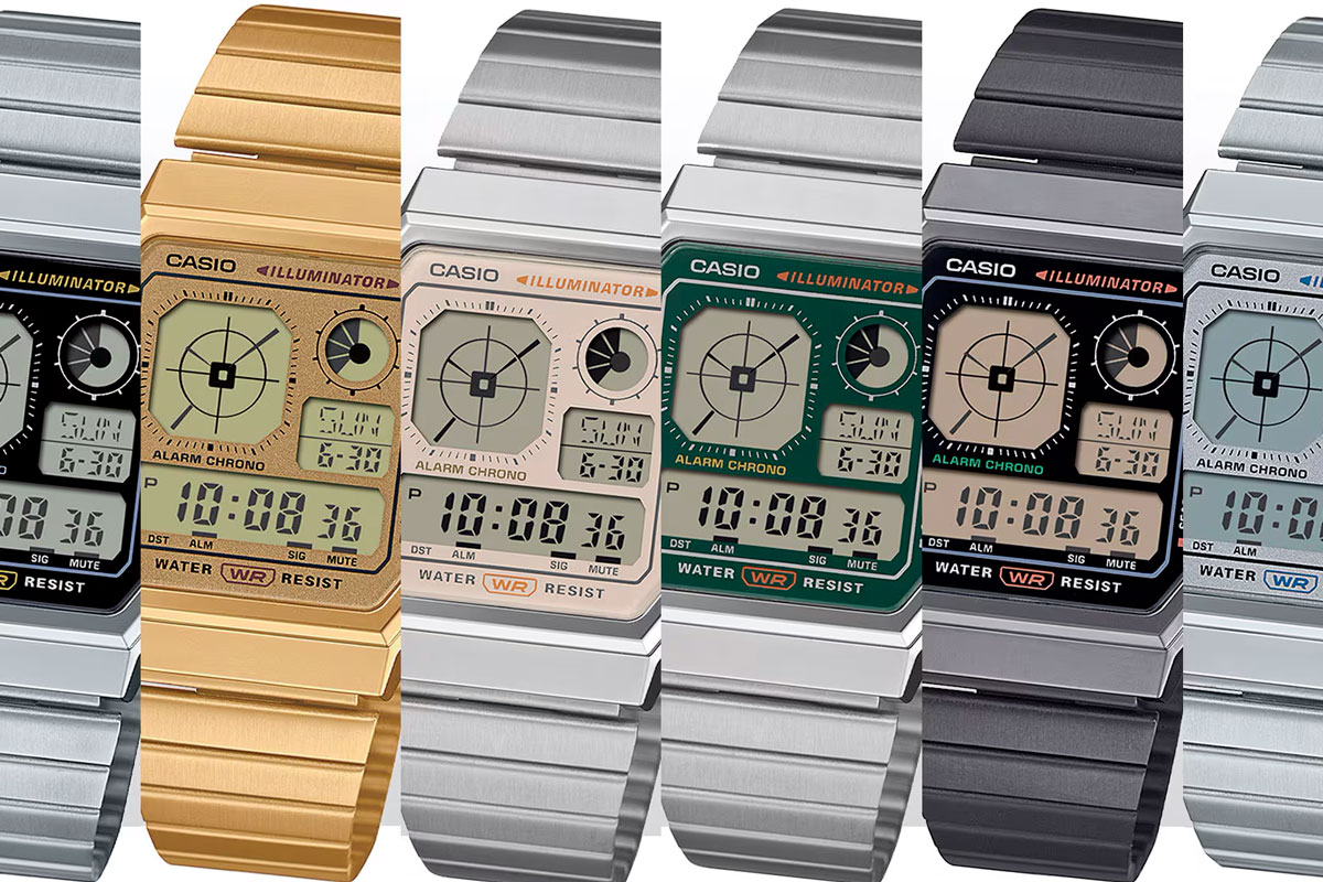 Шесть цветовых вариантов Casio A130WE с металлическими браслетами