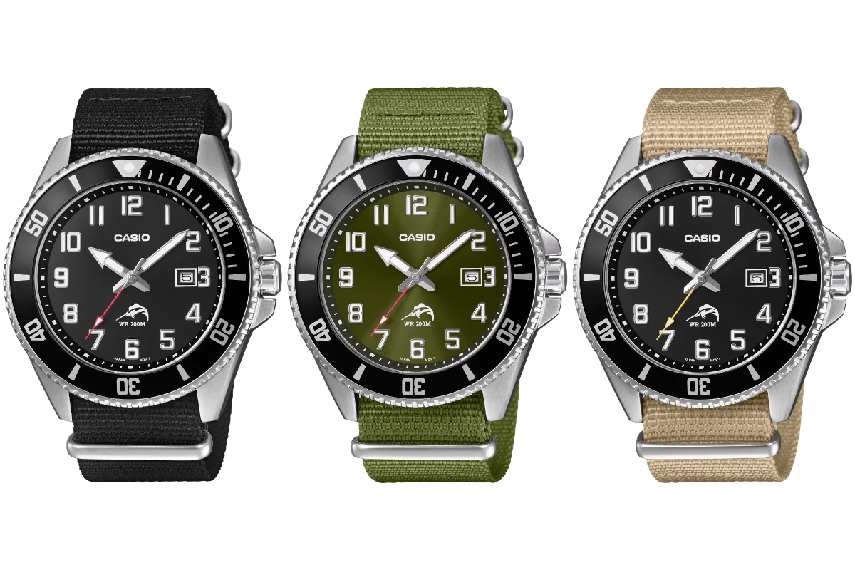 Casio Duro MDV106C: дайверские часы на тканевых ремешках в трёх цветах