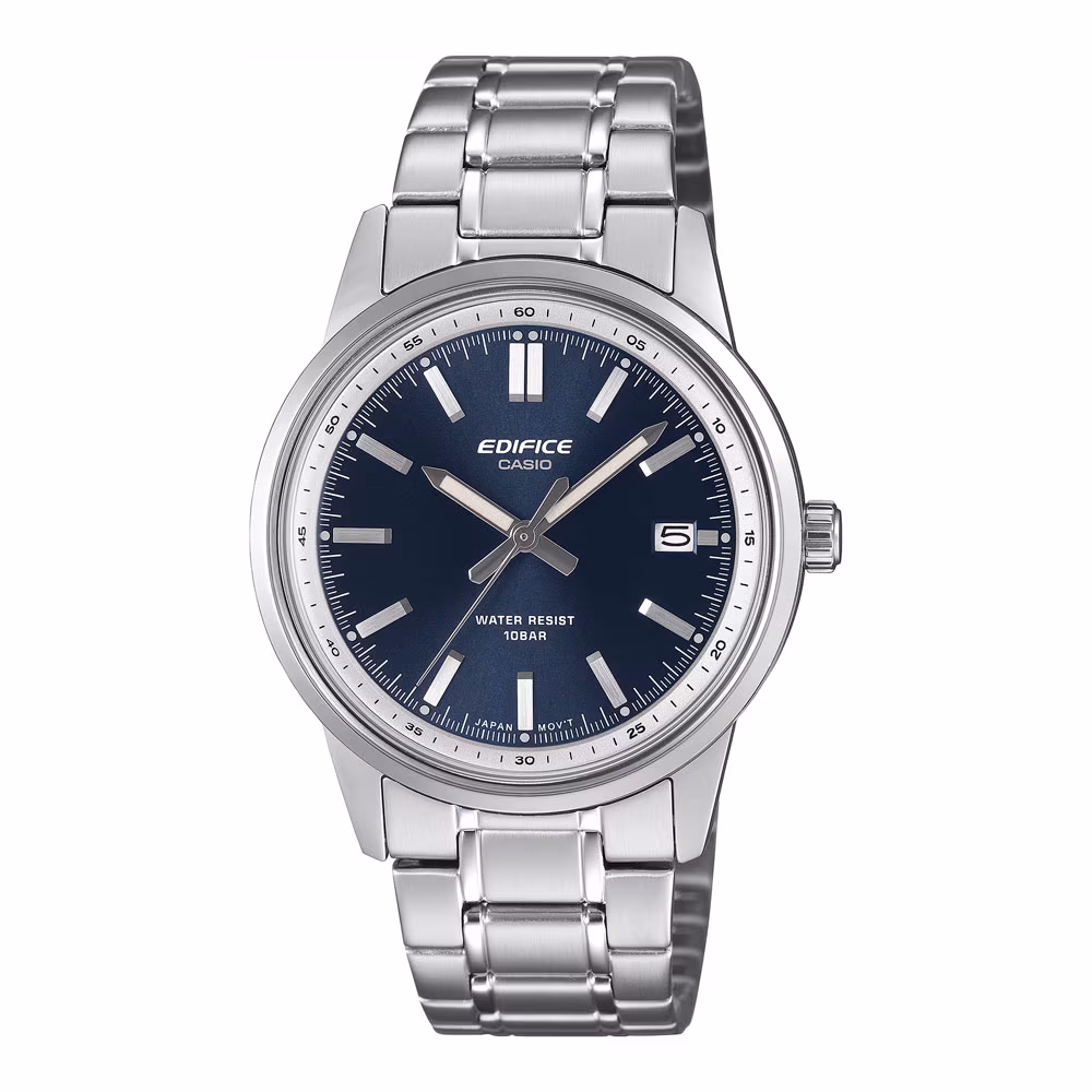 Edifice EFR-109D-2A с синим циферблатом и металлическим браслетом
