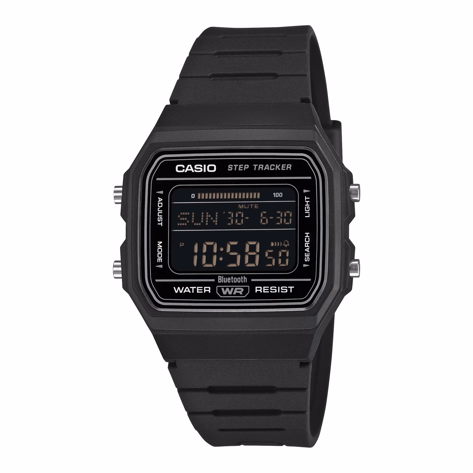 Чёрная Casio F-B100W-1B с инверсным LCD-дисплеем