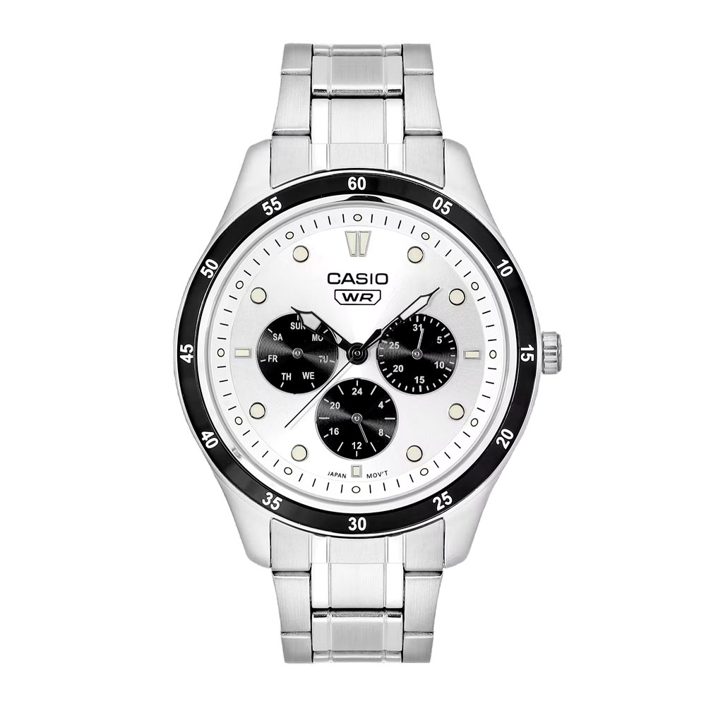 Casio MTP-SN4KD-7A со светлым циферблатом и контрастными дополнительными шкалами