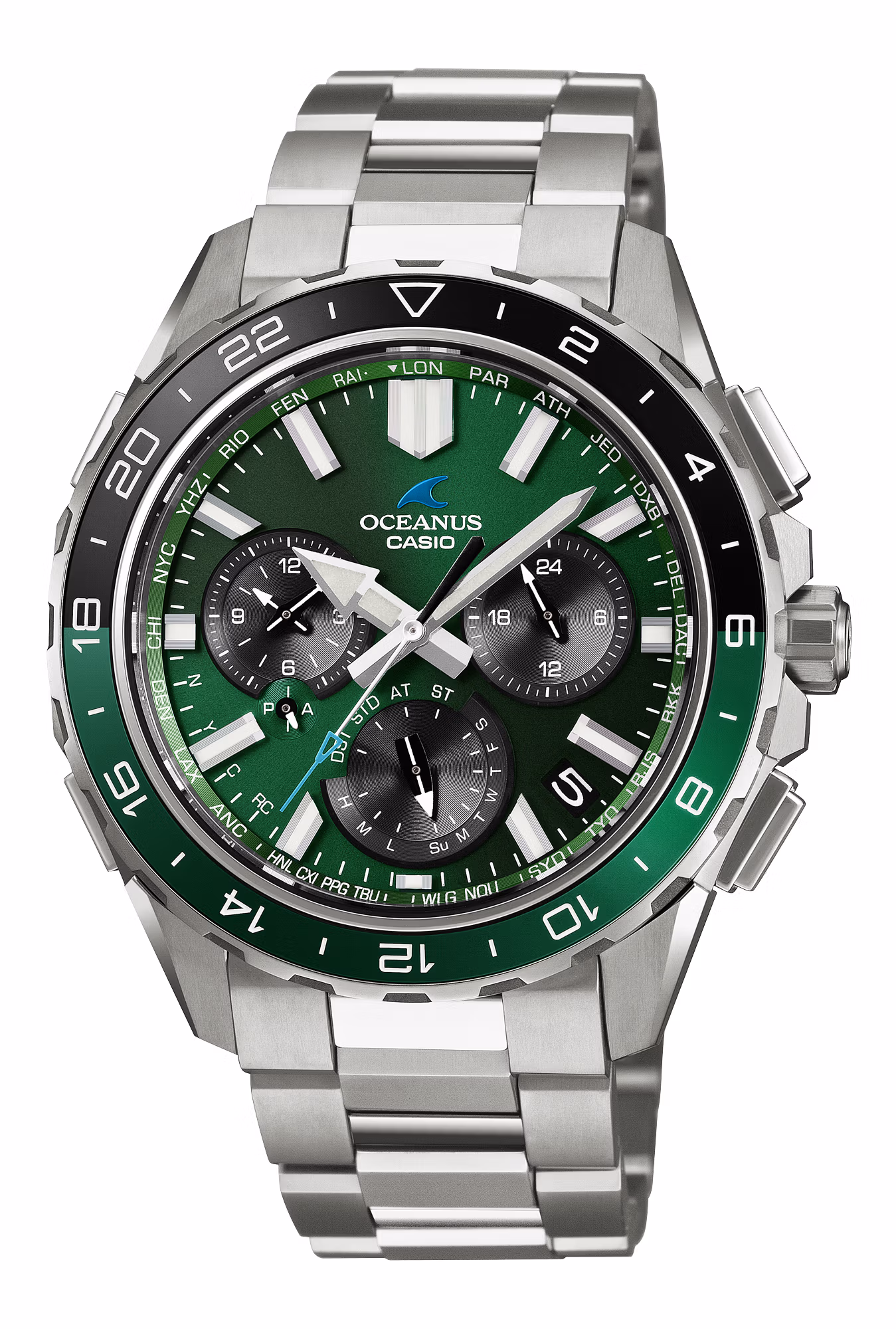 Oceanus OCW-P3000-3A с зелёным циферблатом