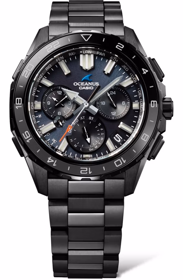 Чёрная Oceanus OCW-P3000B-1A с DLC-покрытием