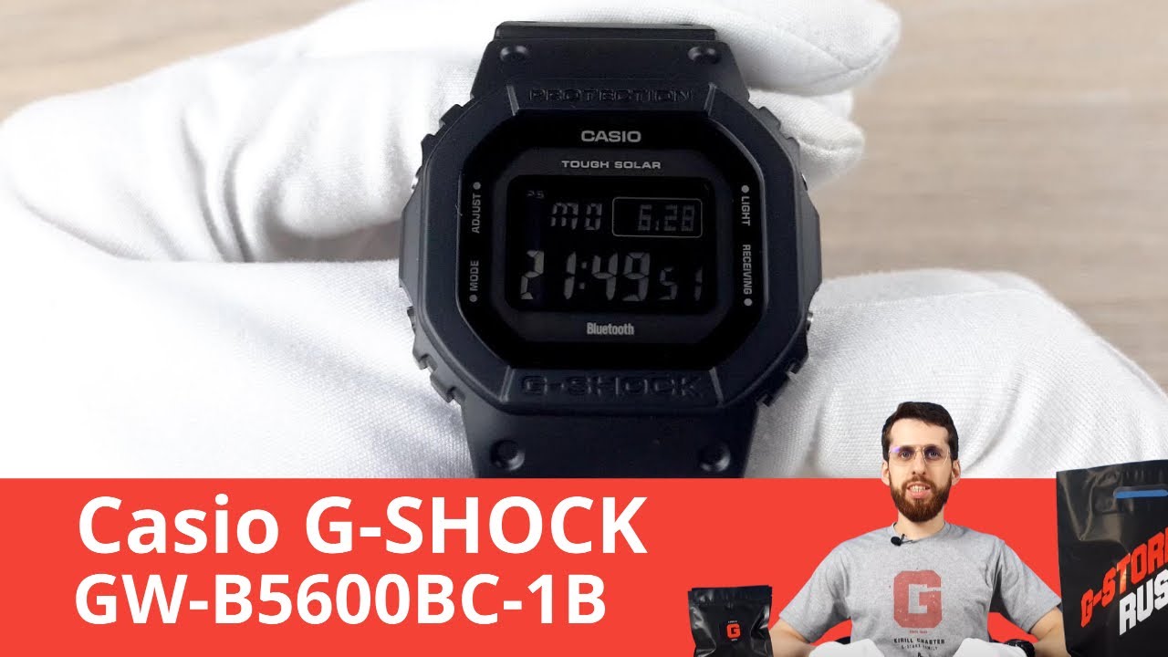 Частер: Чёрные G-SHOCK на композитном браслете / Casio GW-B5600BC-1B
