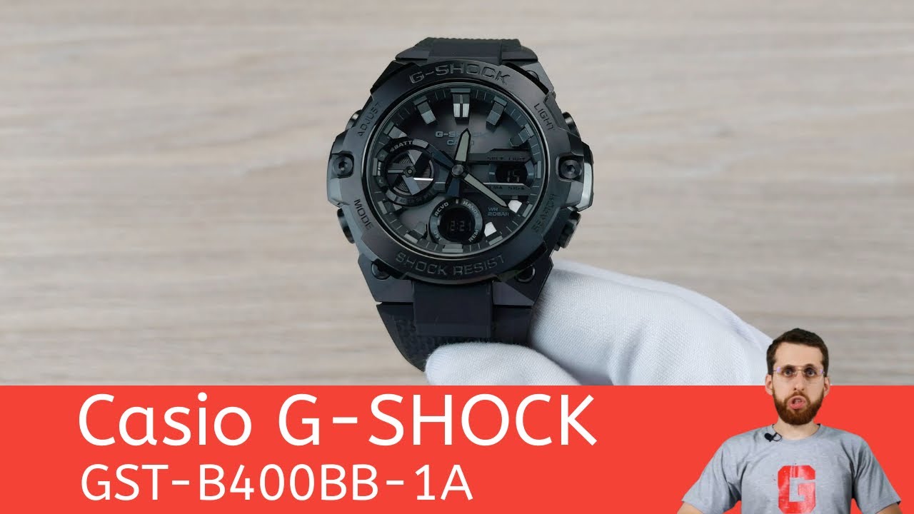Частер: Чёрный G-SHOCK и чёрные винты / Casio GST-B400BB-1A