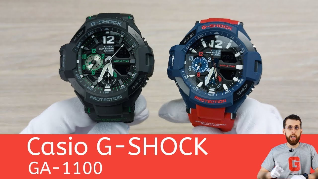 Частер: Gravitymaster с чётким мировым временем / Casio GA-1100-2A и Casio GA-1100-1A3