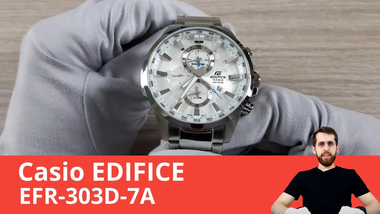 Частер: Классические часы для путешественника / Casio EDIFICE EFR-303D-7A (Обзор и Настройка)