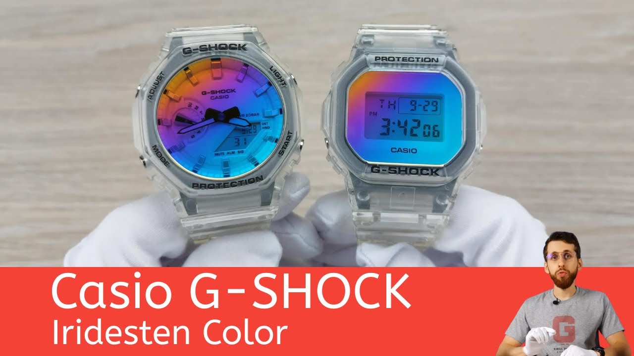 Частер: Летние сумерки в прозрачном исполнении / Casio DW-5600SRS-7E и GA-2100SRS-7A