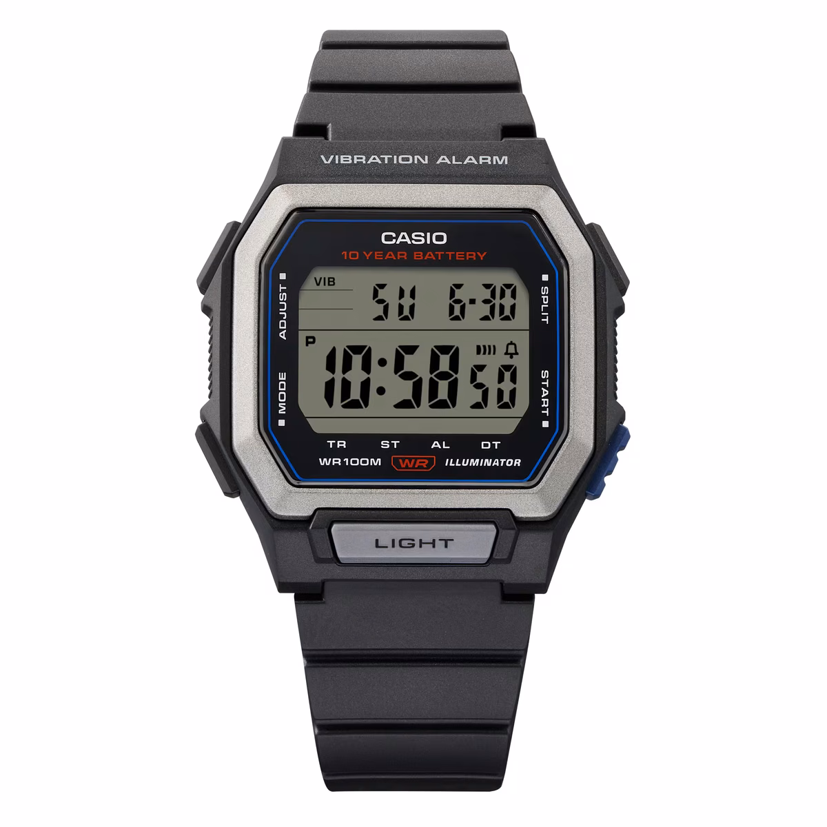 Casio W-738H: квадратный корпус, вибросигнал и батарея на 10 лет