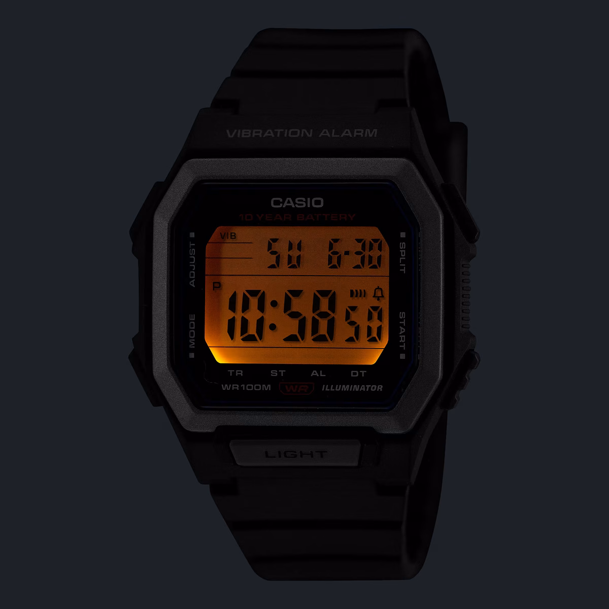 Янтарная подсветка дисплея Casio W-738H-1A