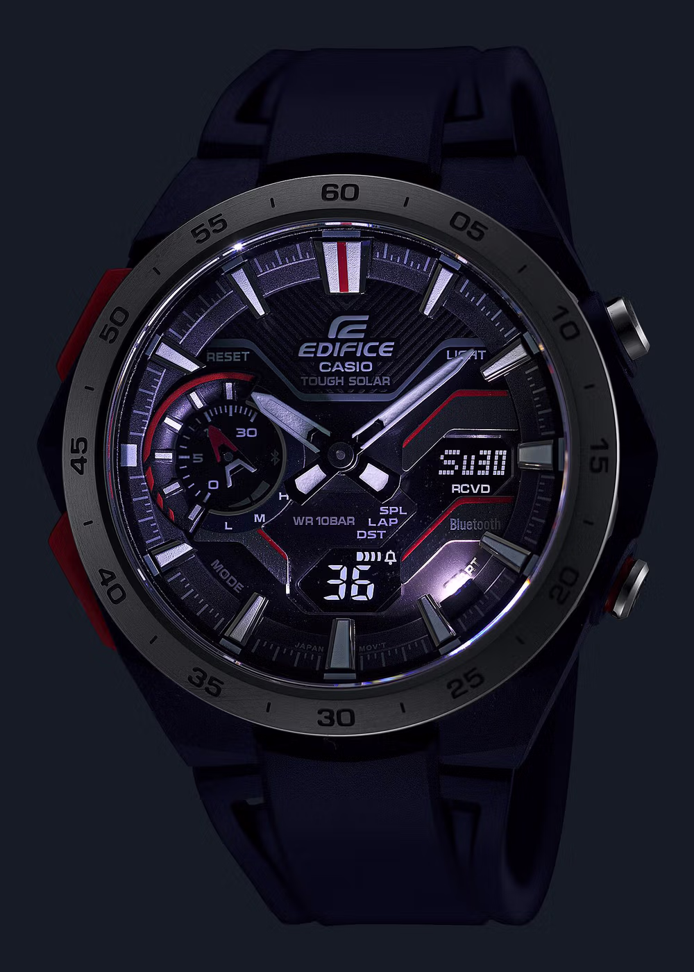 Casio Edifice ECB-2200P-1A в автоспортивном дизайне