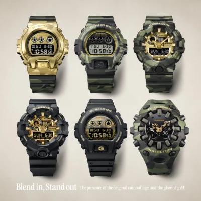 G-SHOCK BOLD CAMO AND GOLD