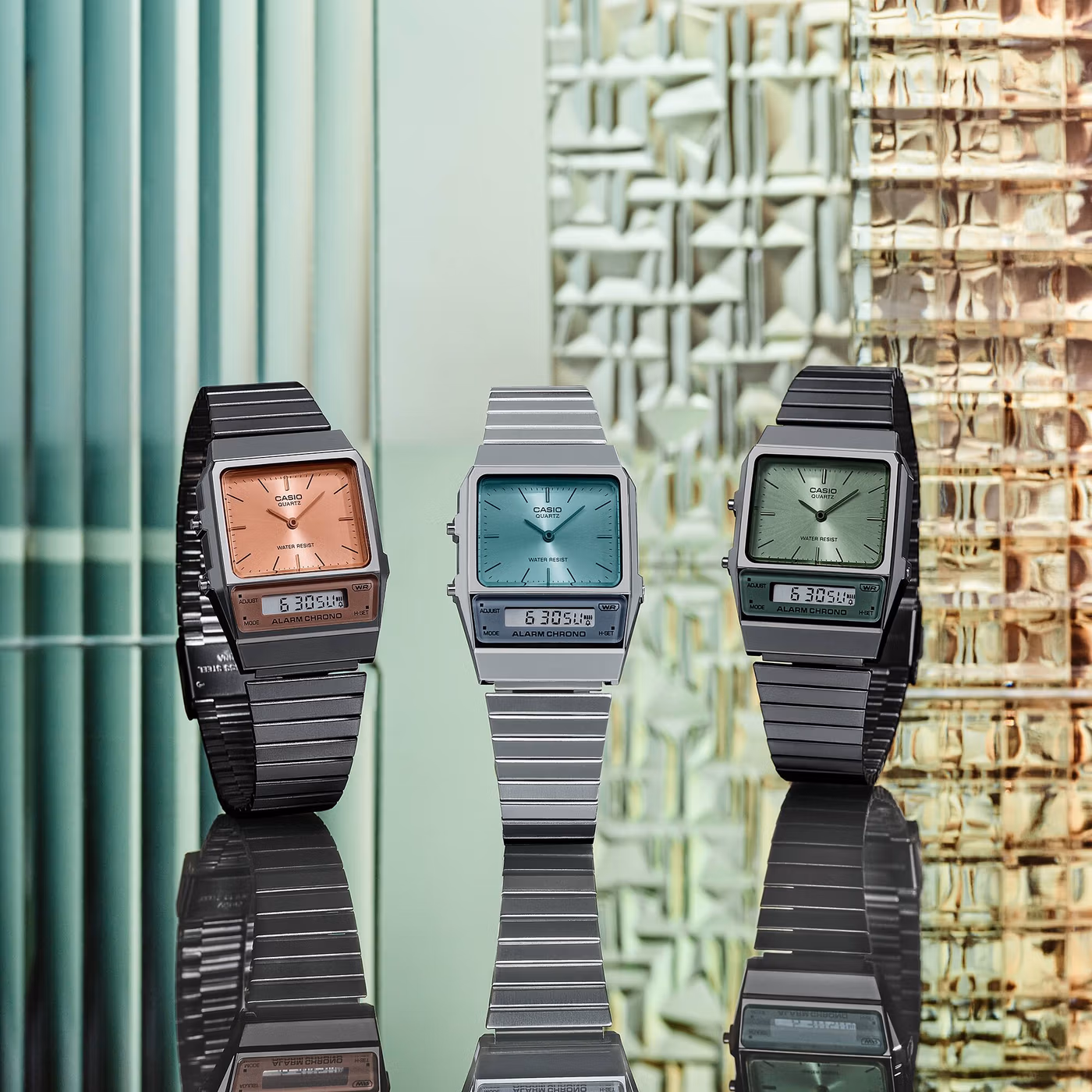 Casio AQ-800ECGG-4A с аналоговым и цифровым дисплеем