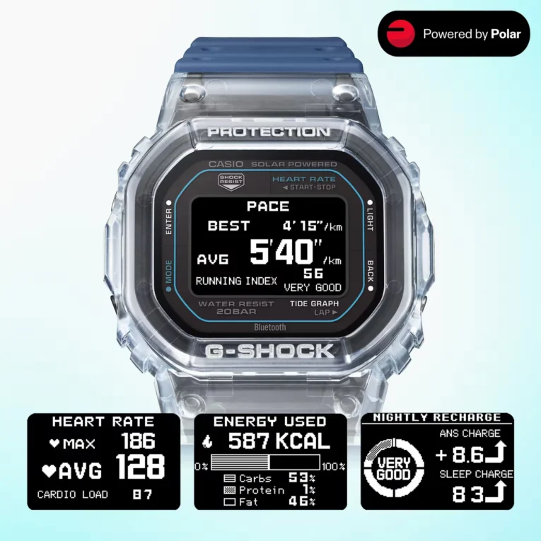 G-Shock G-LIDE GBX-H5600 Heart Rate Monitor and Fitness Functions