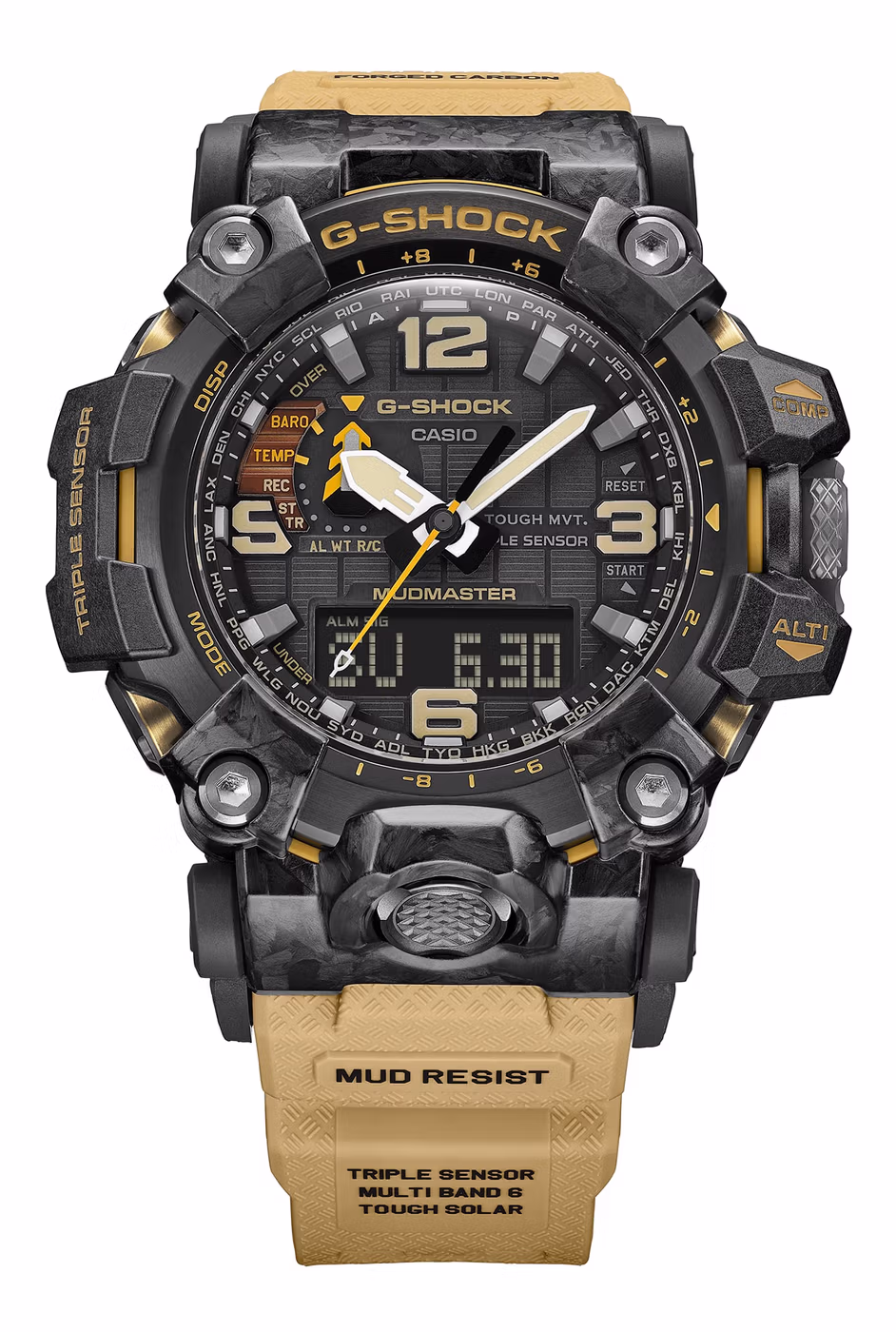 G-Shock GWG-2000-1A5 песочного цвета с корпусом из кованого карбона
