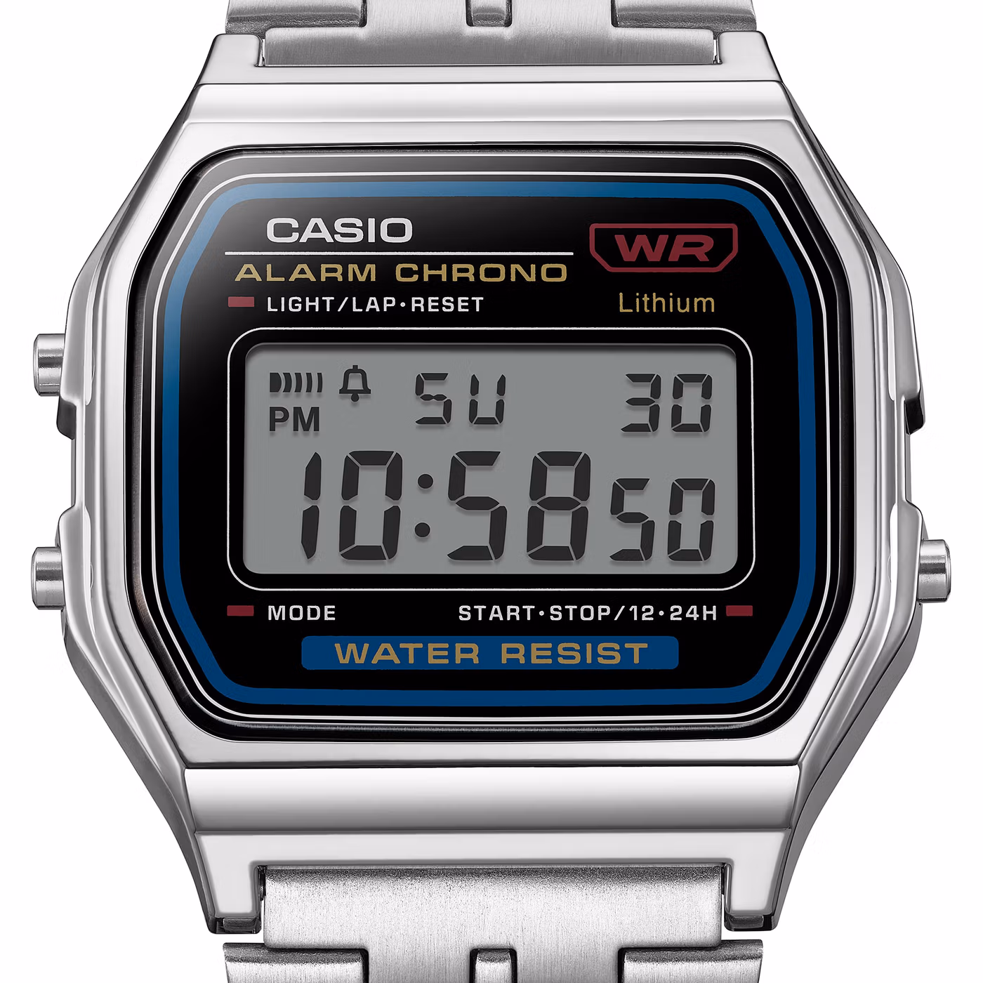 Циферблат Casio A159WA-N1 крупным планом
