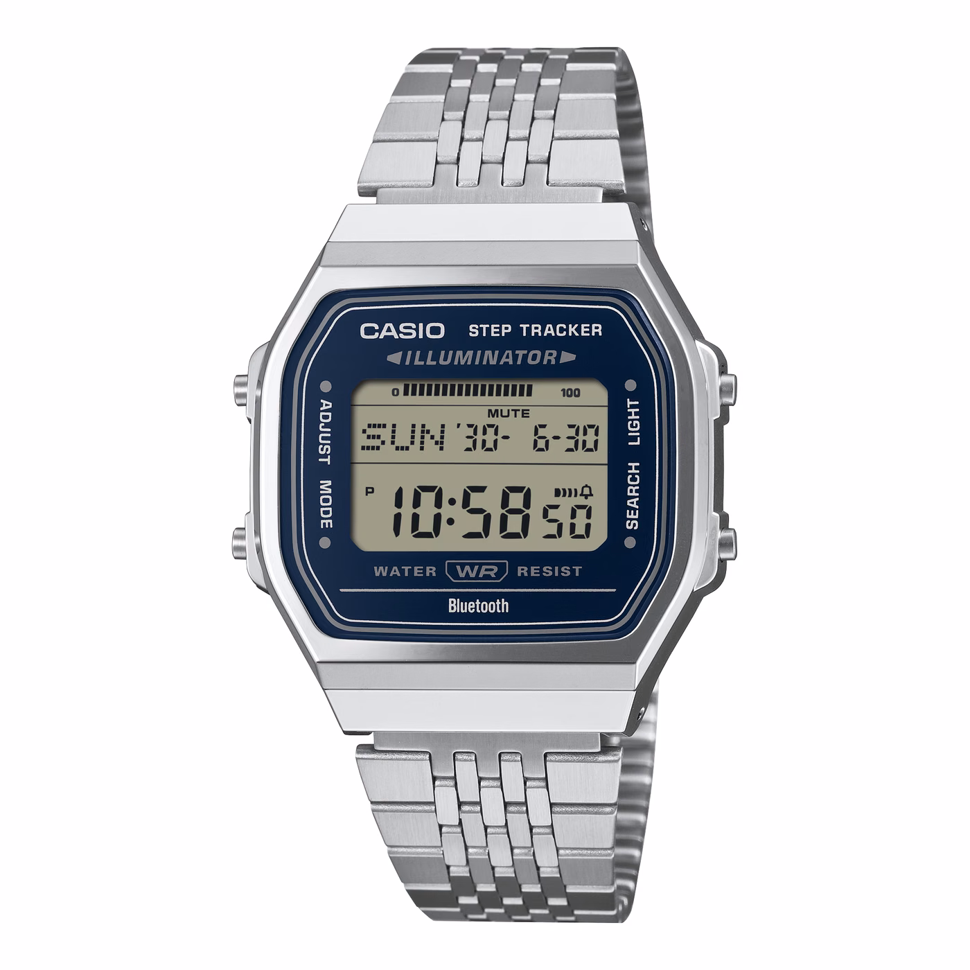Casio ABL-100WE-2A с тёмно-синим оформлением циферблата