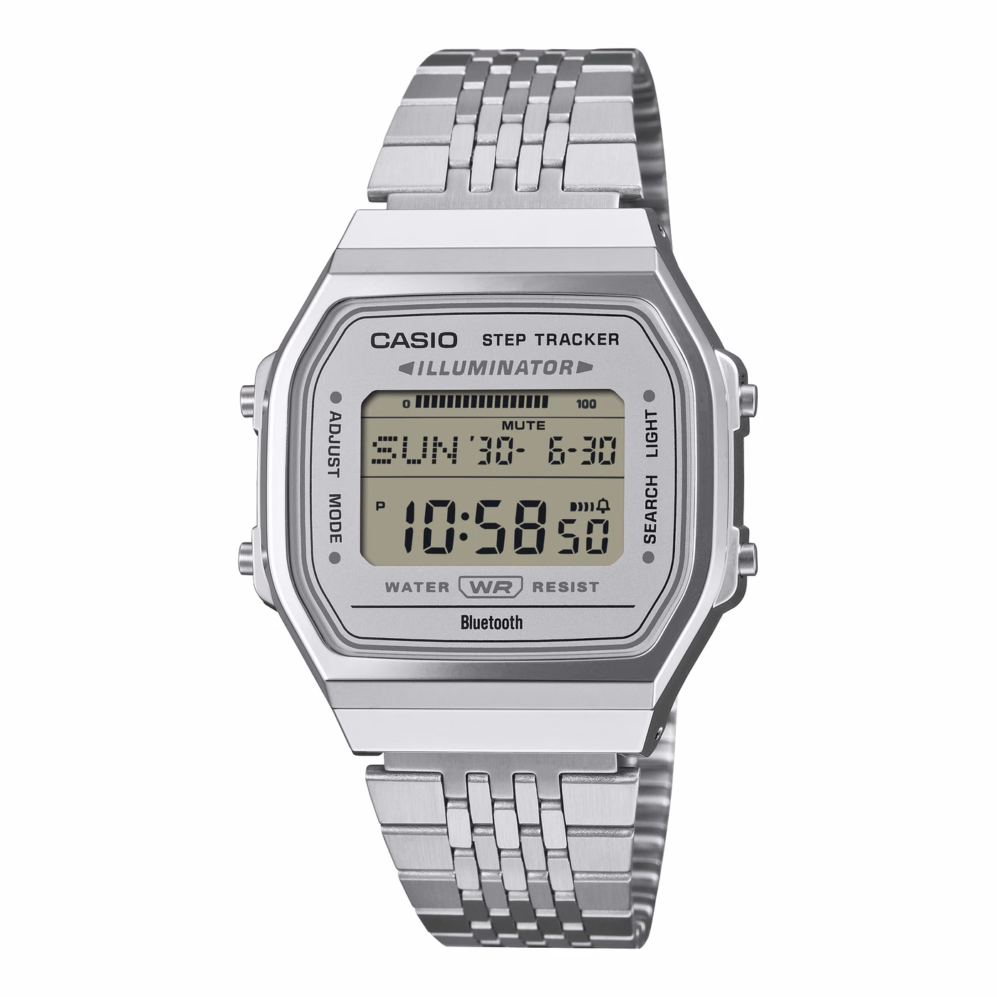 Casio ABL-100WE-7A с серебристым оформлением циферблата