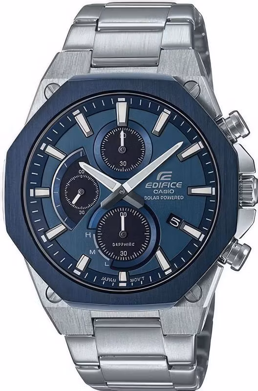 Casio Edifice EFS-S570DB-2A с синим циферблатом и стальным браслетом
