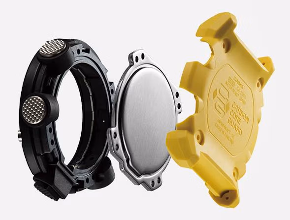 Внутренний корпус, стальная пластина и задняя крышка Casio G-Shock GA-2000-1A9