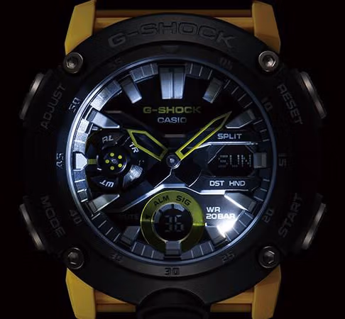 Подсветка Casio G-Shock GA-2000-1A9