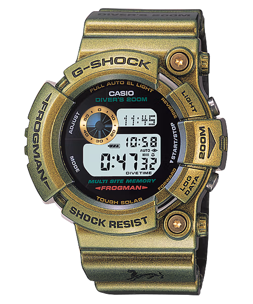 Casio G-Shock Frogman GW-200GM-9: белый тигр Gold Defender и шесть поколений Frogman