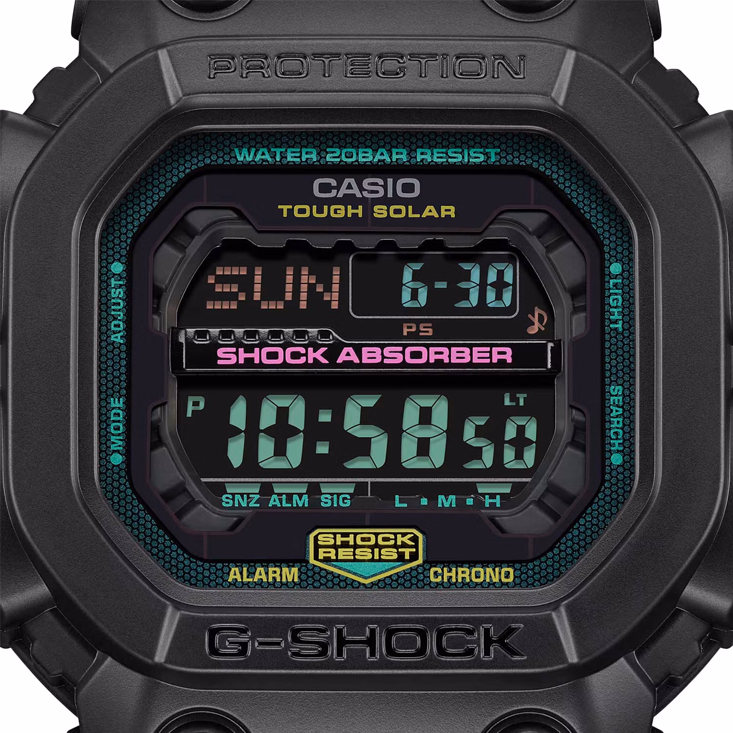 Casio GX-56MF-1: неоновая маркировка на матово-чёрном корпусе