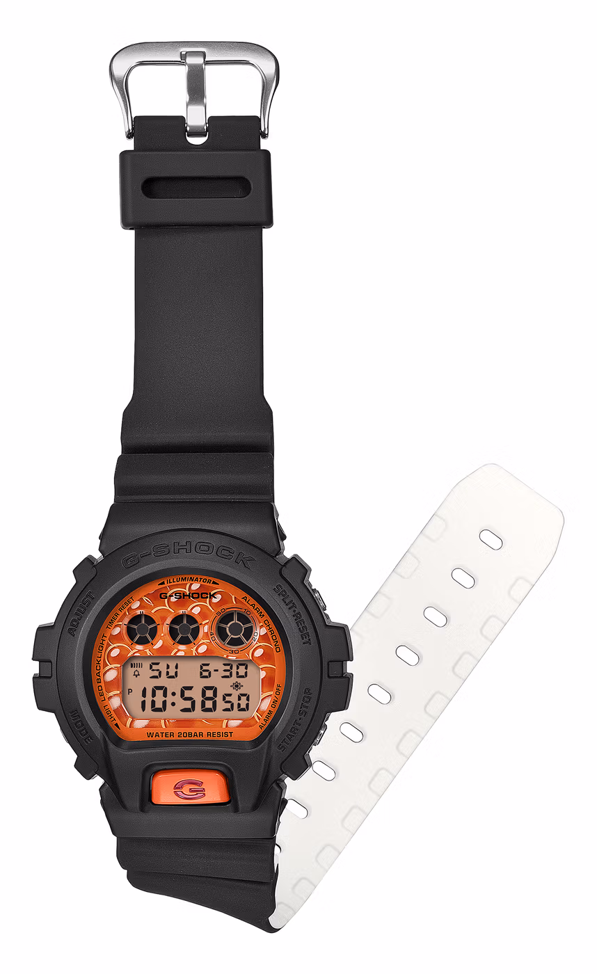 Двухцветный ремешок DW-6900SSH-1 с чёрной внешней и белой внутренней стороной