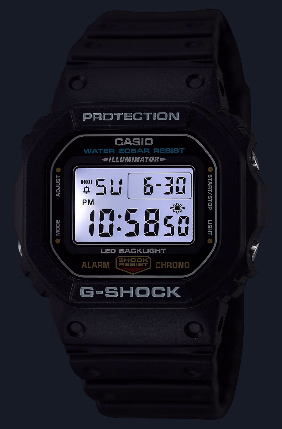Подсветка Super Illuminator у Casio G-Shock DW-5600UE-1