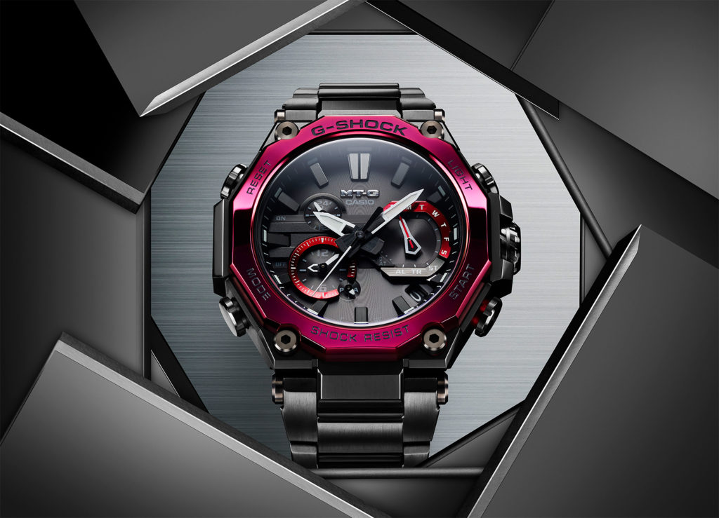 Casio G-Shock MTG-B2000BD-1A4 с красным безелем