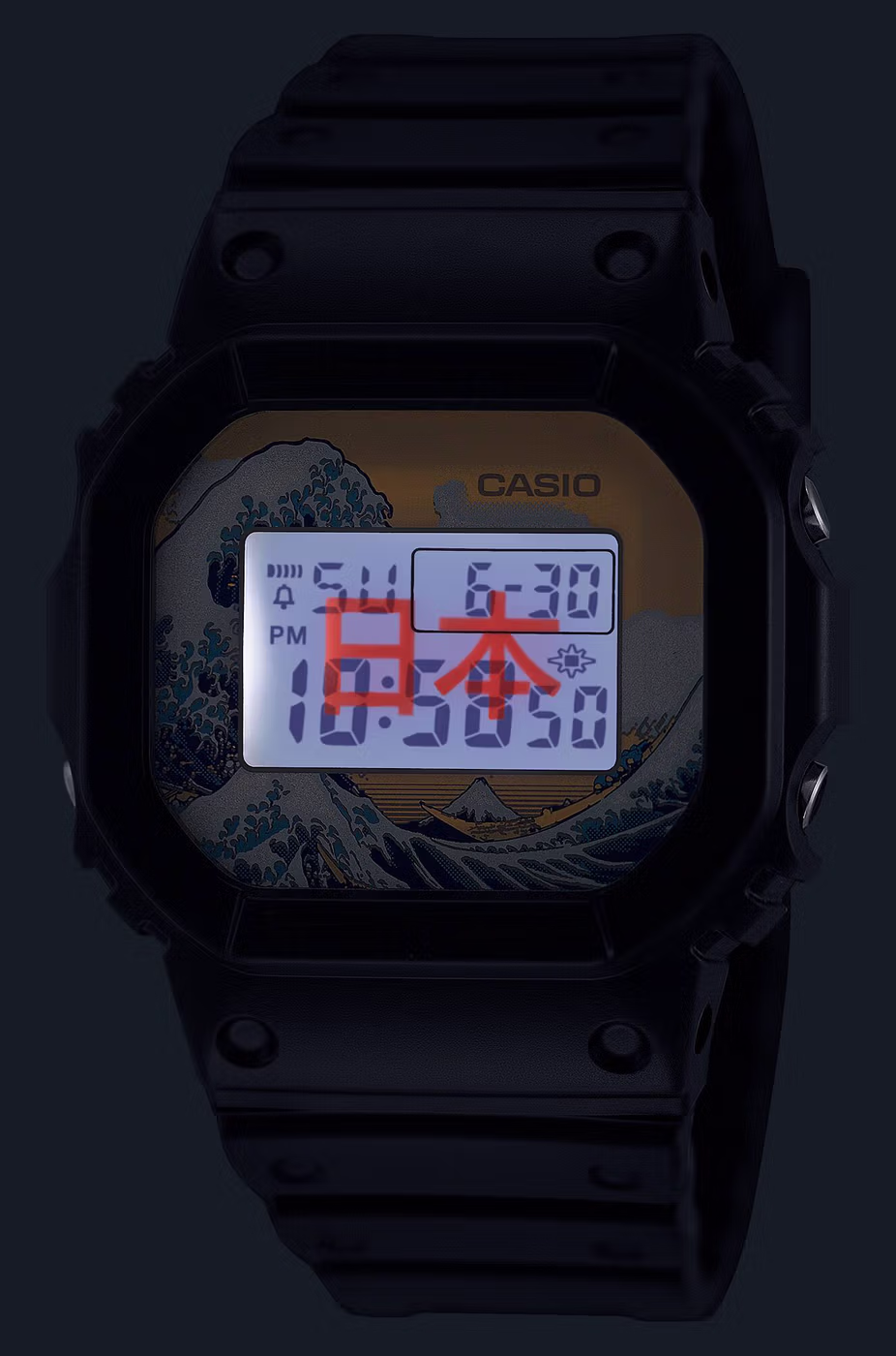 Кандзи со значением «Япония» при включённой подсветке DW-5600KHK24-1